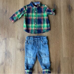 NWOT Matching Jeans & Flannel